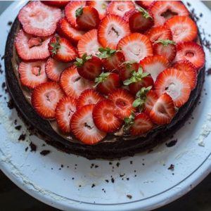 Gluten-Free Vegan Chocolate Strawberry Cake