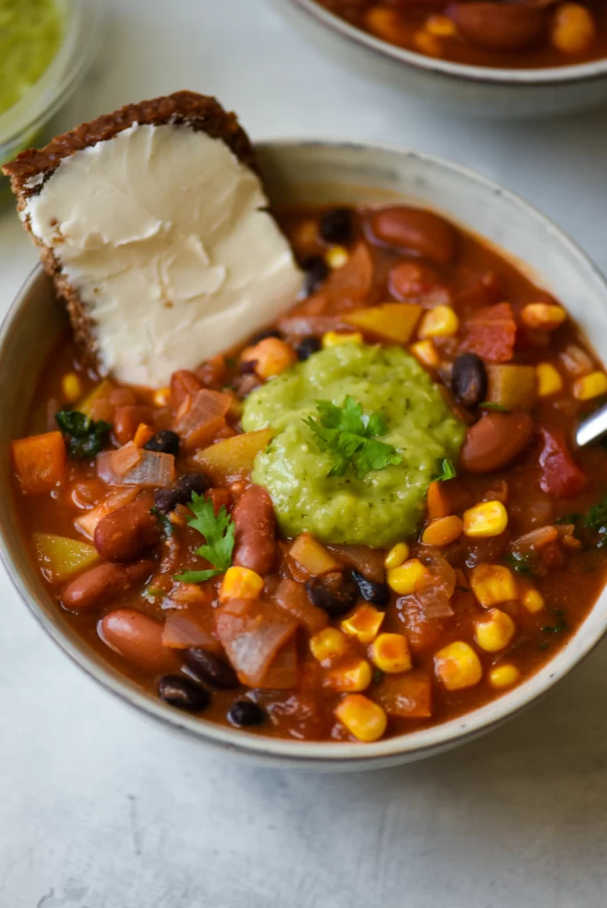 3 bean soup with bread