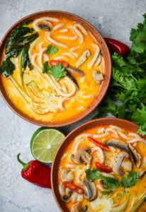 Vegan Thai Curry Coconut Udon Noodle Soup