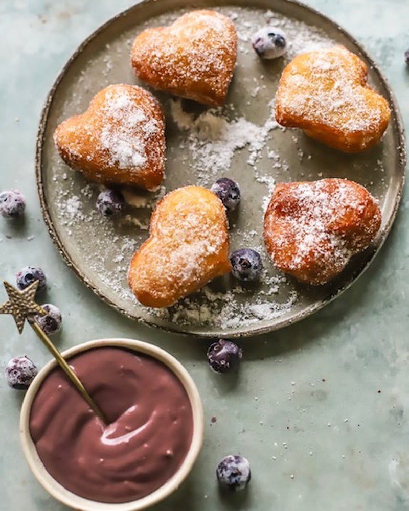 Roasted Blueberry Brioche Donuts