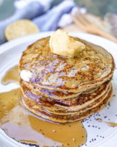 Gluten-Free Lemon Poppy Seed Pancakes