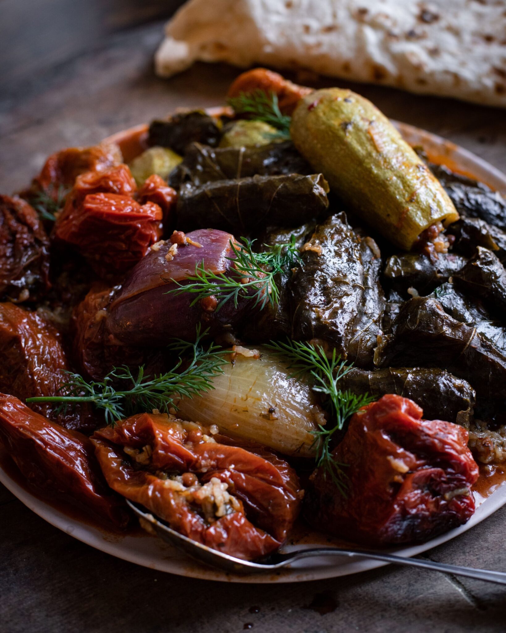 Vegan Kurdish Aprax / Dolma – Stuffed Vegetables with Herbed Aromatic Rice