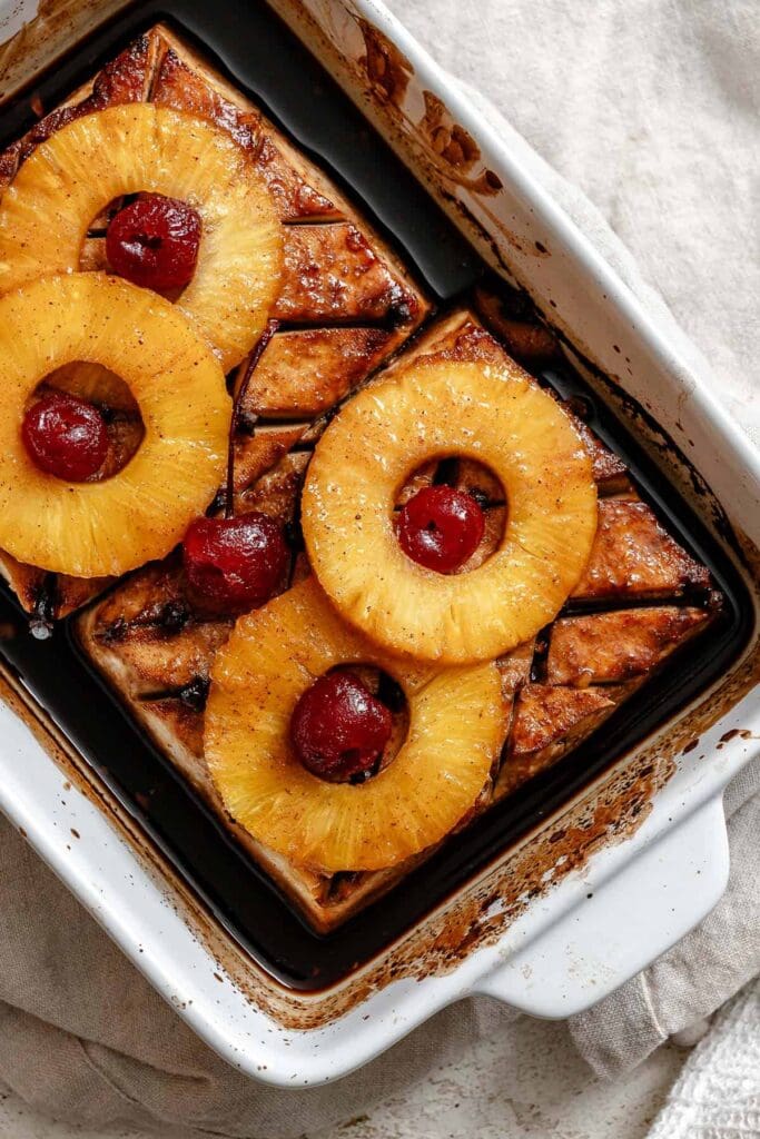 pineapple glazed tofu ham