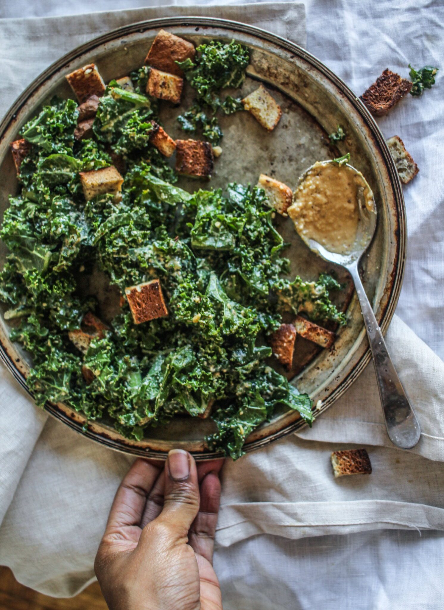Cashew Kale Caesar (aka The Perfect Holiday Side)