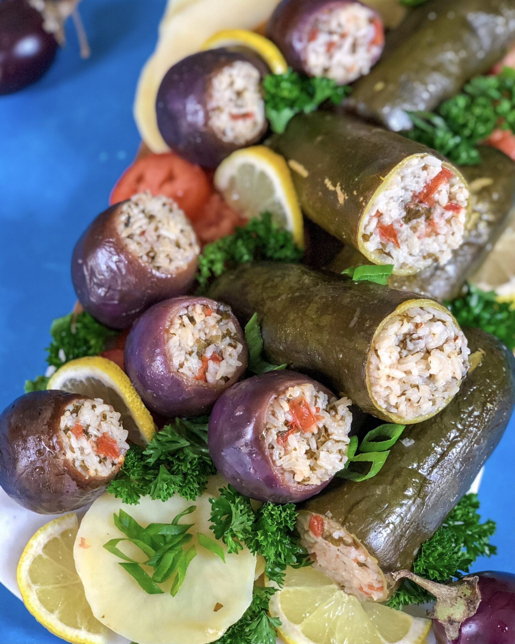 Yalanji stuffed in zucchini & eggplant