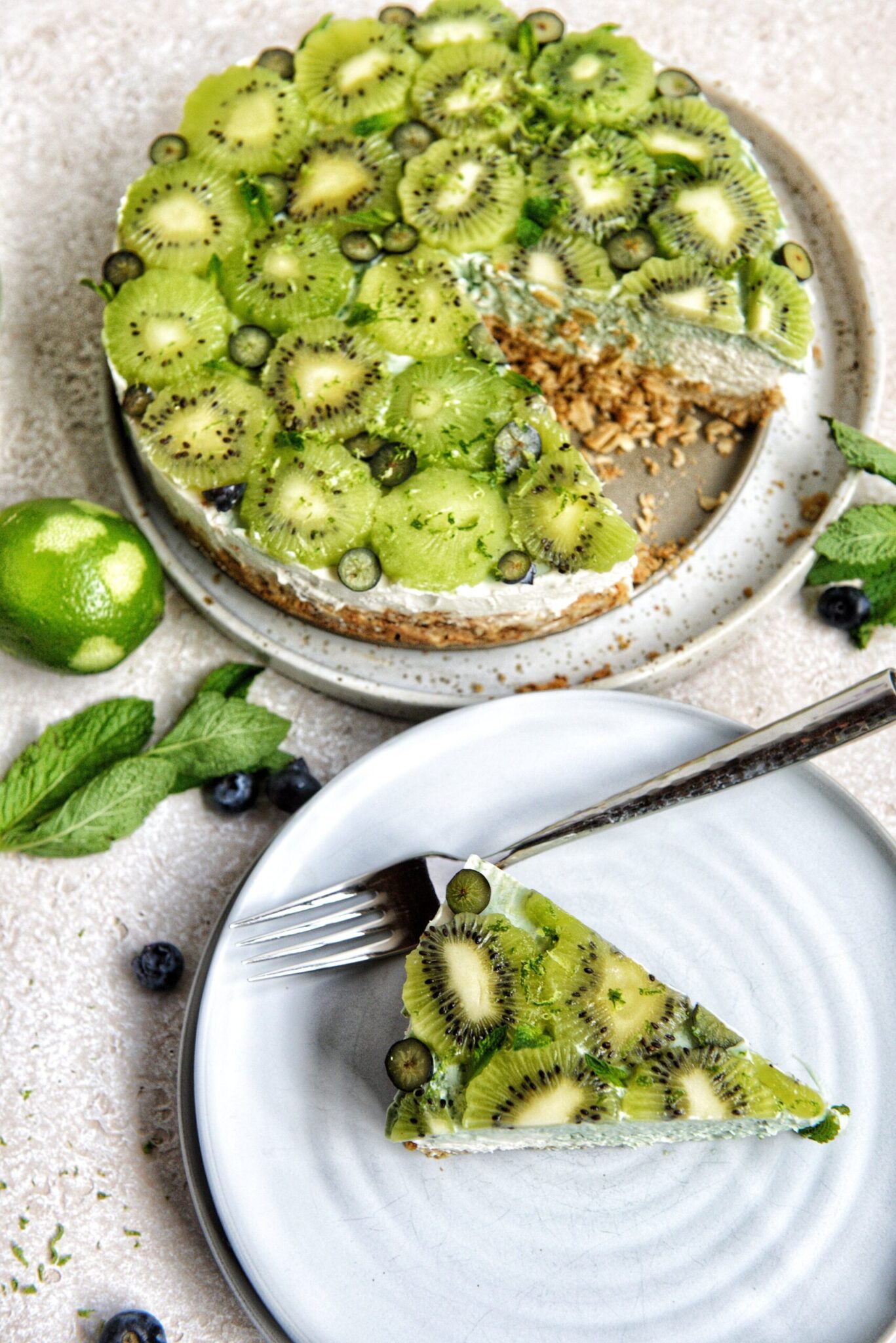 Vegan Cheesecake Recipe: Kiwi Lime Cheesecake by Teri Ann Carty