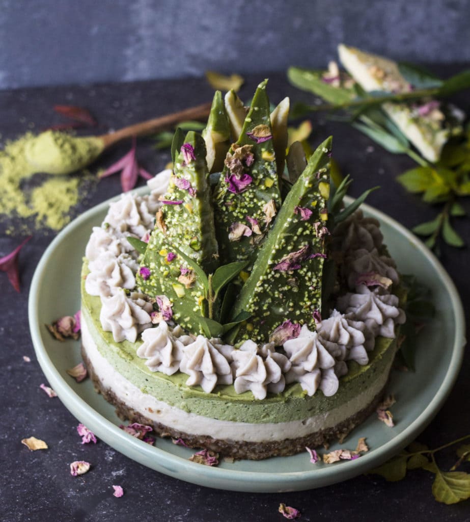 Vegan Cheesecake Recipe: Matcha White Chocolate Cheesecake by Rainbow Nourishments