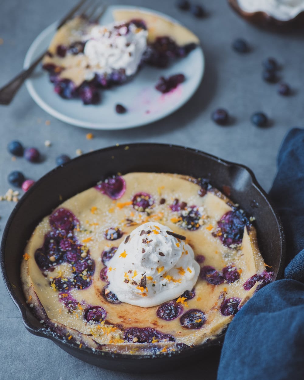 Vegan Blueberry-Orange Dutch Baby