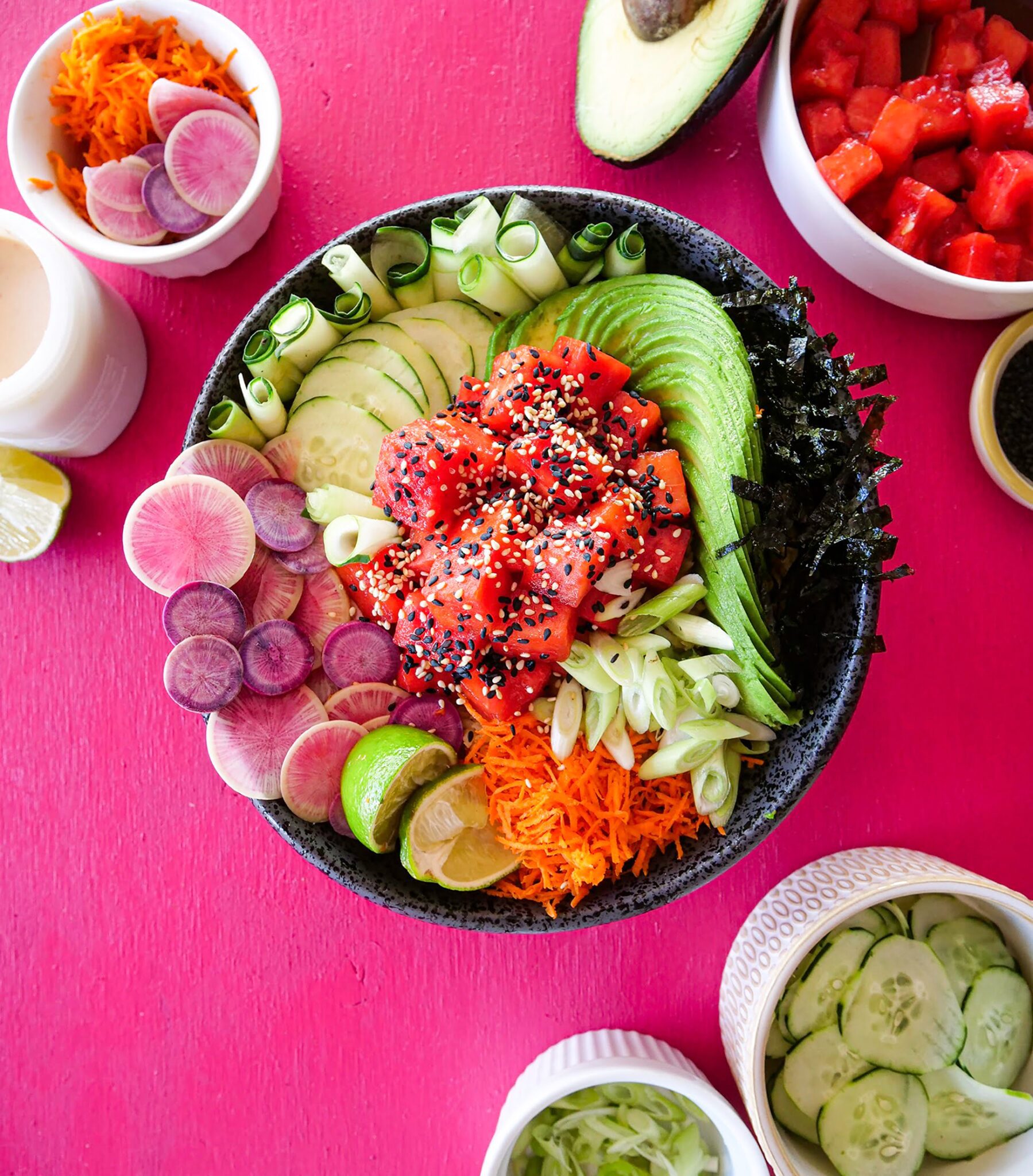 Vegan Watermelon Poke Bowls from Cook. Heal. Go Vegan! by Bailey Ruskus