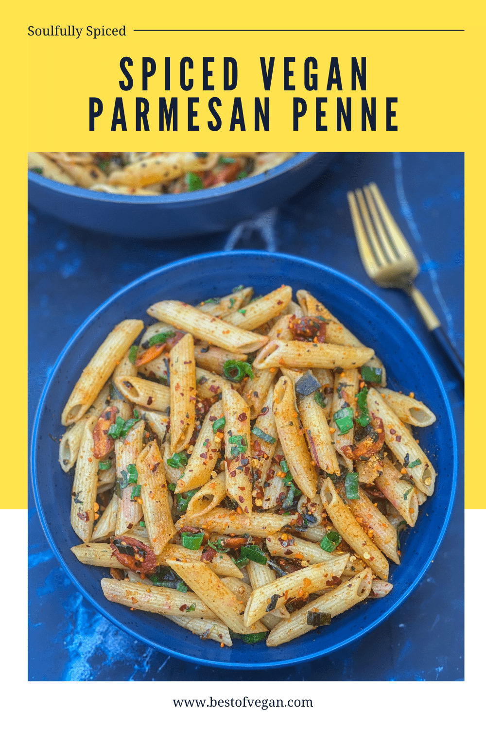 Spiced Vegan Parmesan Penne