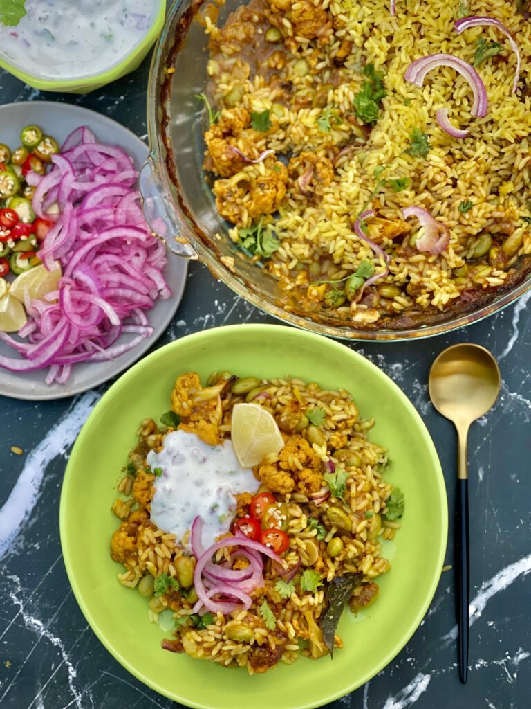 Vegan Goan Coconut Masala Rice Bake