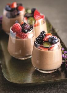 Vegan Chocolate Chāi Mousse with Berries