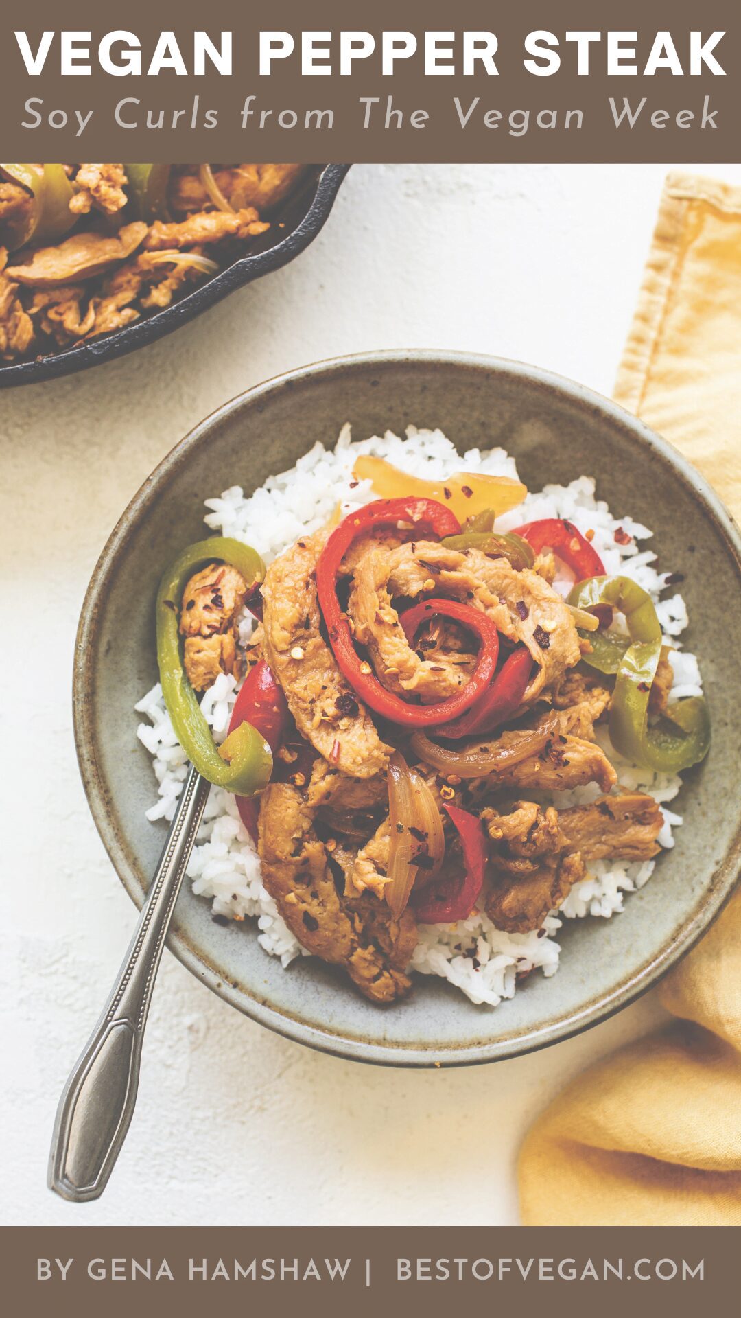 vegan pepper steak soy curls