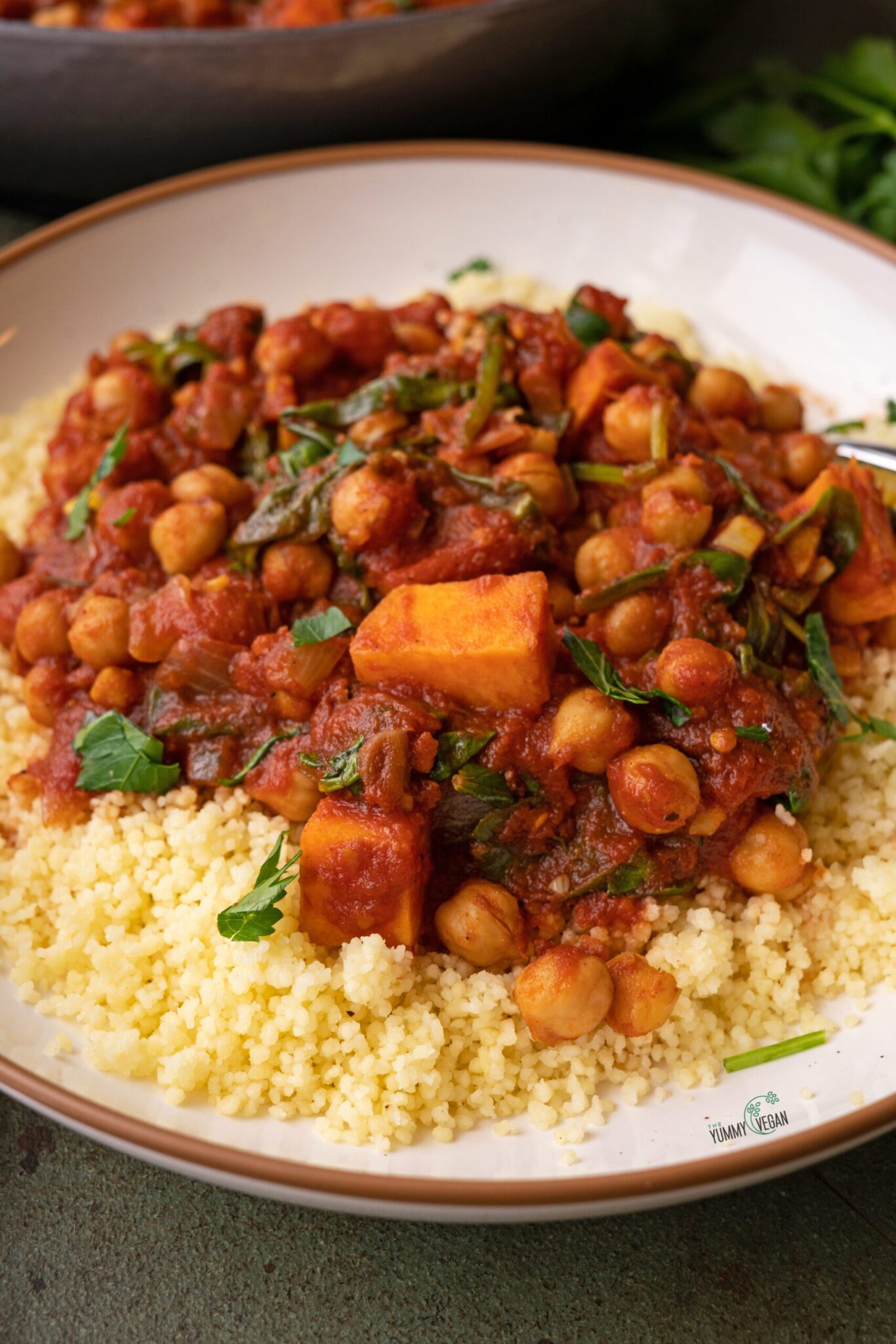 Moroccan Style Chickpea Stew in a bowl