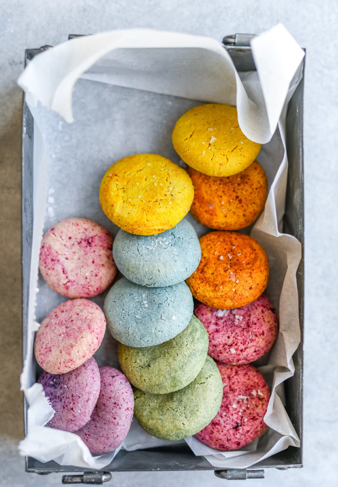 rainbow tahini cookies