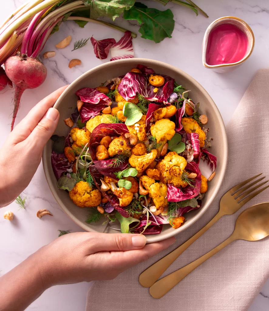 Roasted Cauliflower and Beet Bowl