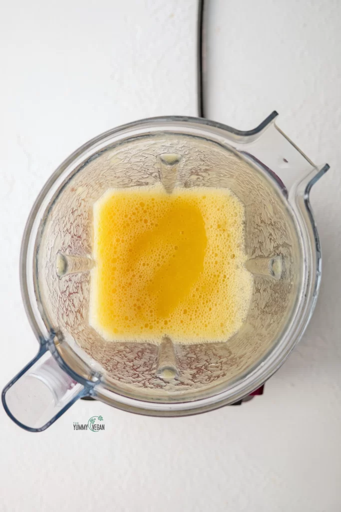 blended veggies in blender