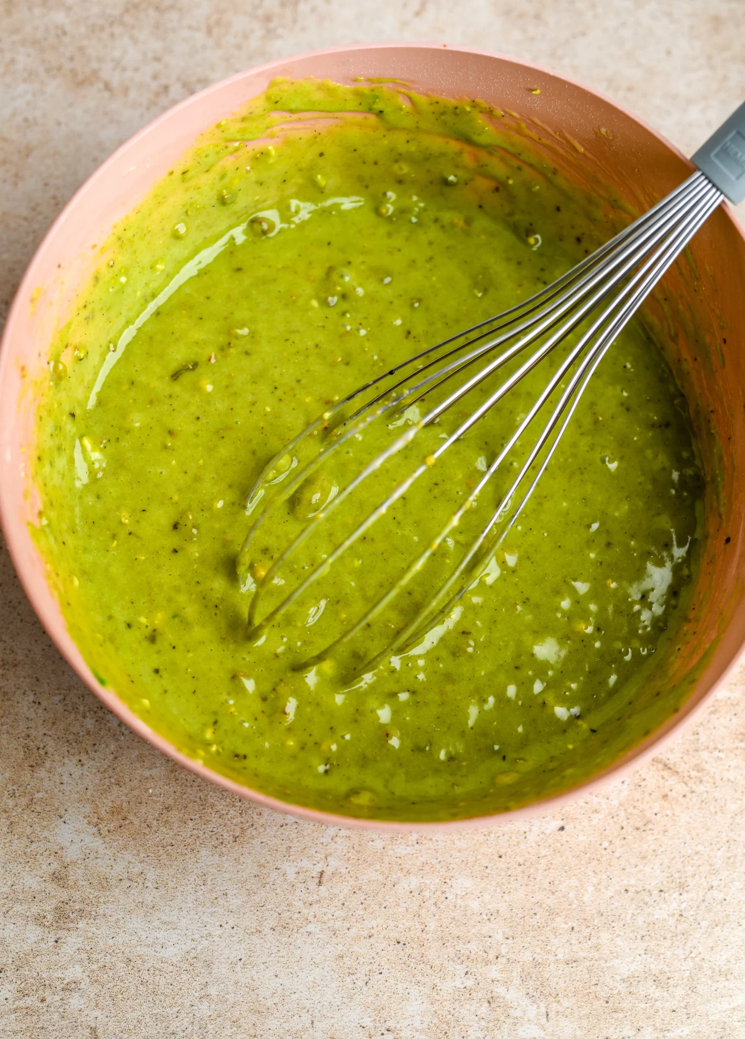 vegan pistachio cake batter