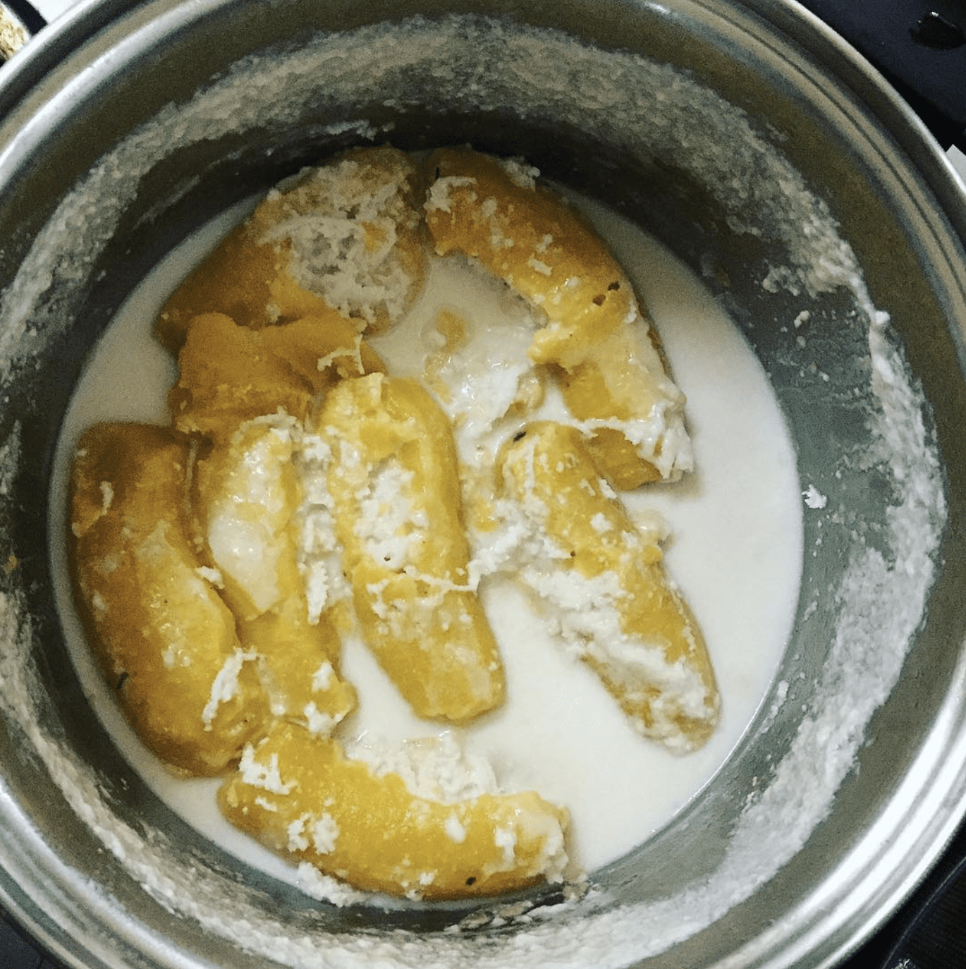 Vudi Vakasoso (Plantain cooked in coconut cream). Vinaka Lice and Apisai.