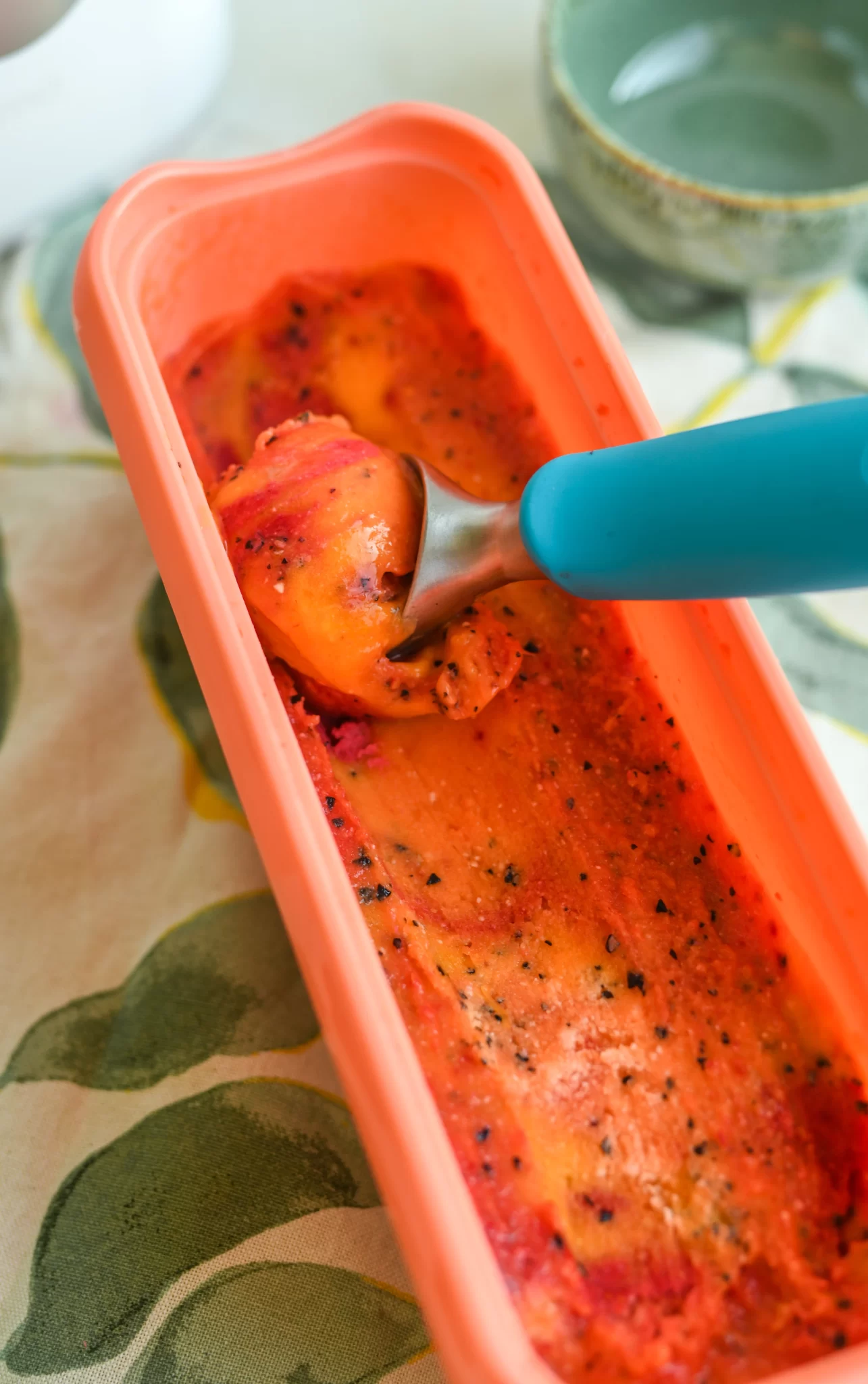 sorbet in ice cream container