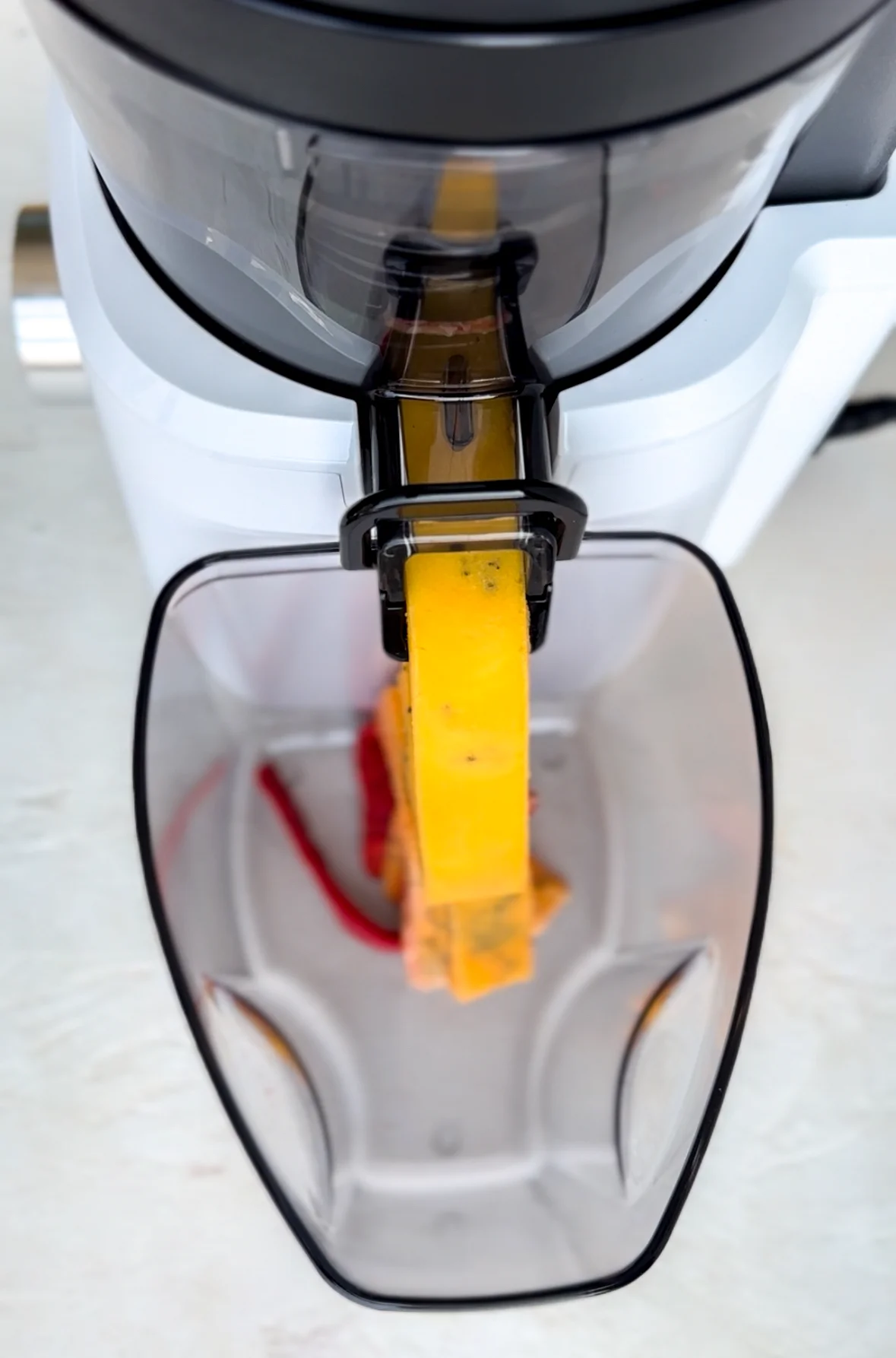 sorbet coming out of juicer