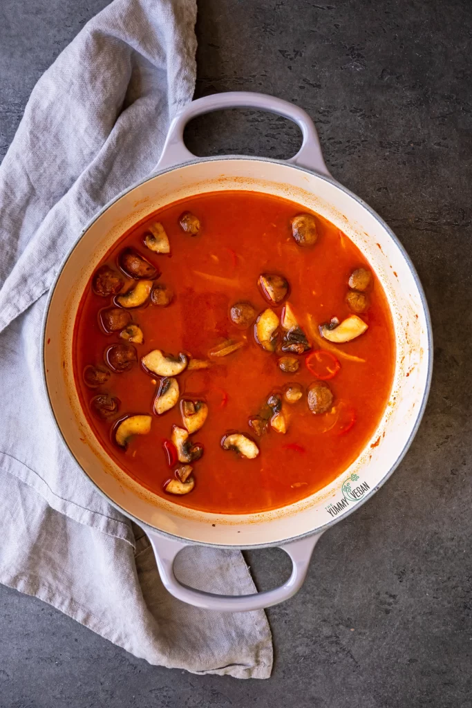 mix in the broth