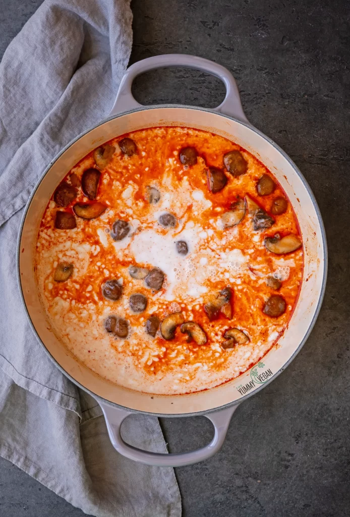 mix in the coconut milk
