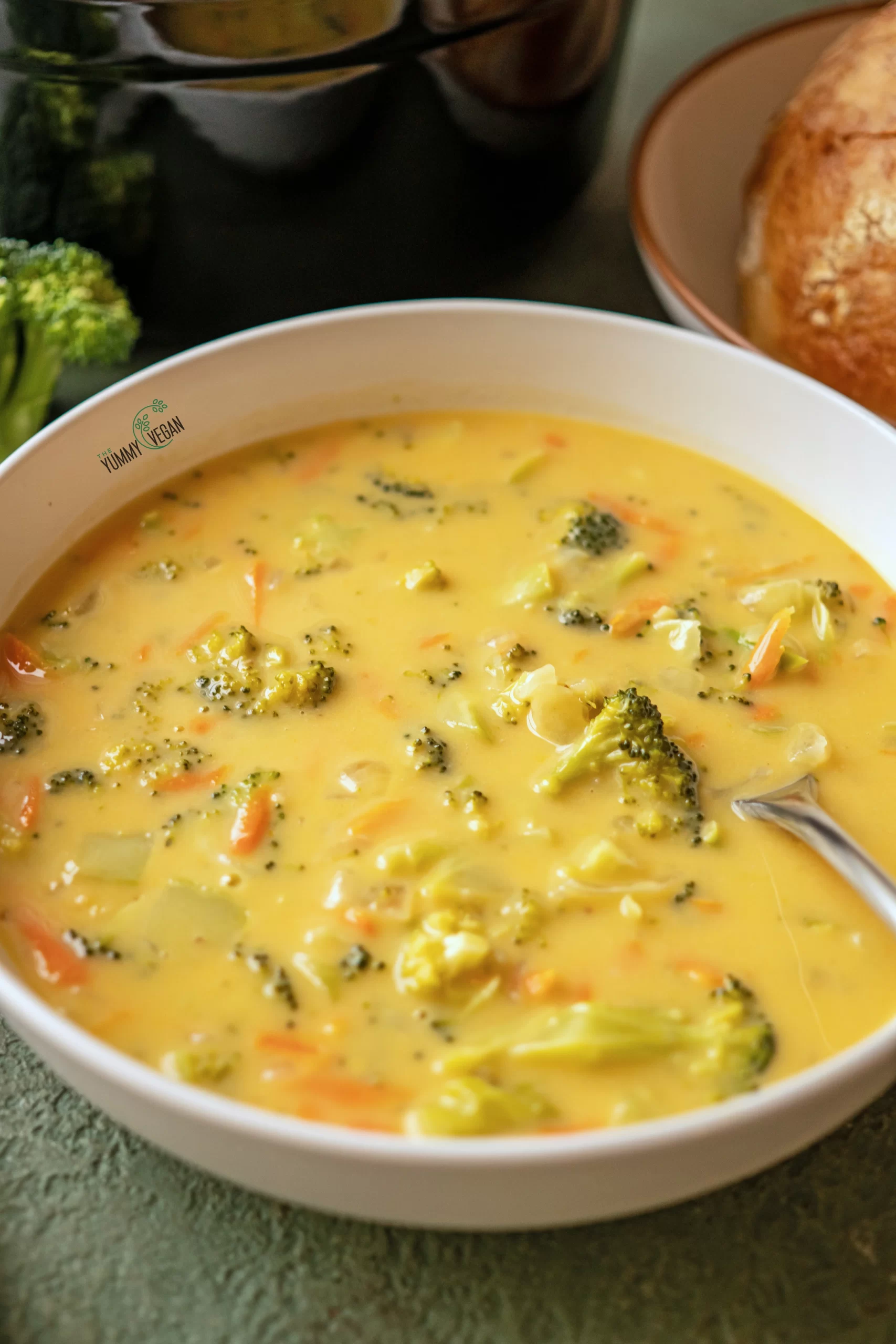 vegan broccoli cheese soup